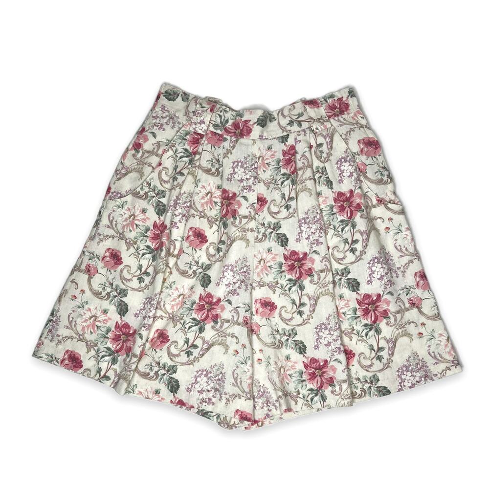 Vintage 90s Floral Grandma/Cottagecore High Waist Wide Leg Mom Shorts XL